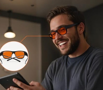 Orange Blue Light Blocking Glasses view 3